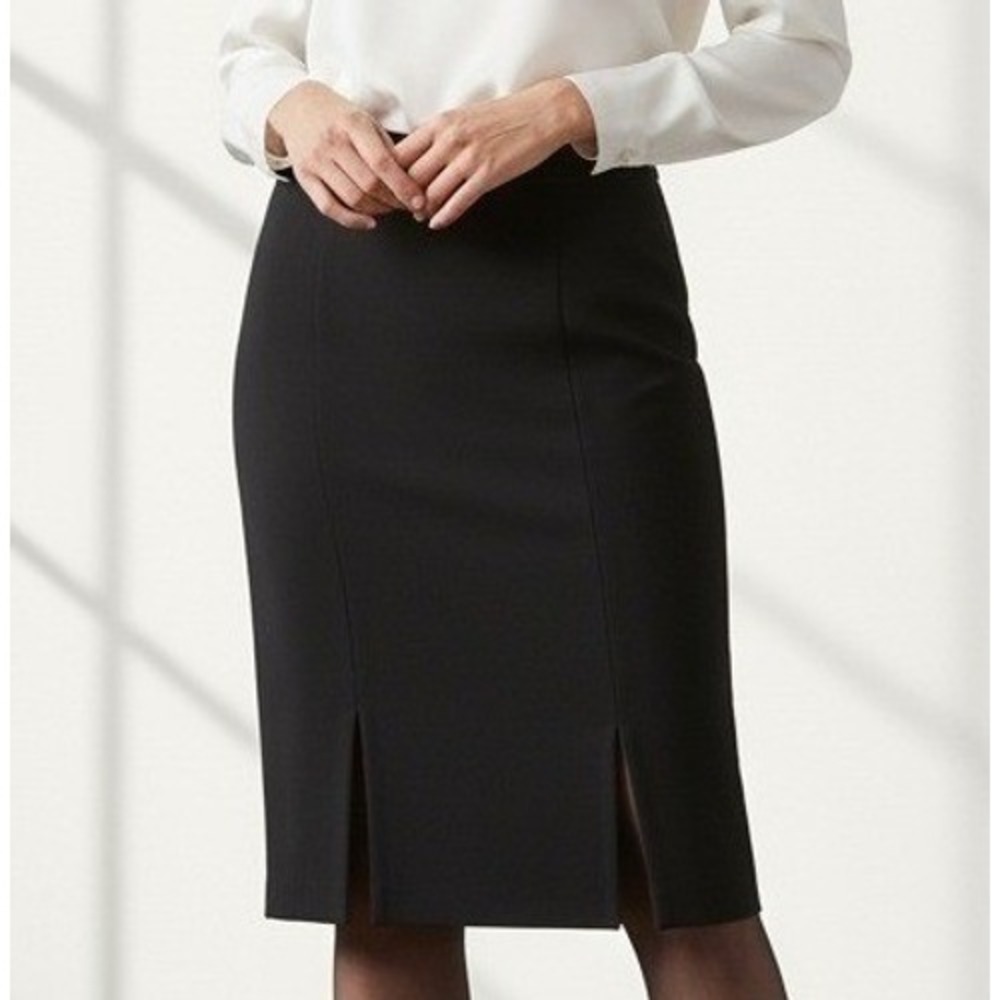 Talbots Petites Skirt Women's 2P Wool Black Career Work Casual Lined Minimalist